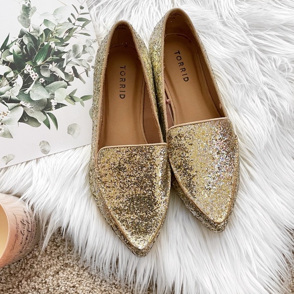 torrid Shoes - Torrid Glittered Loafers Flats Shoes 7 8 wide